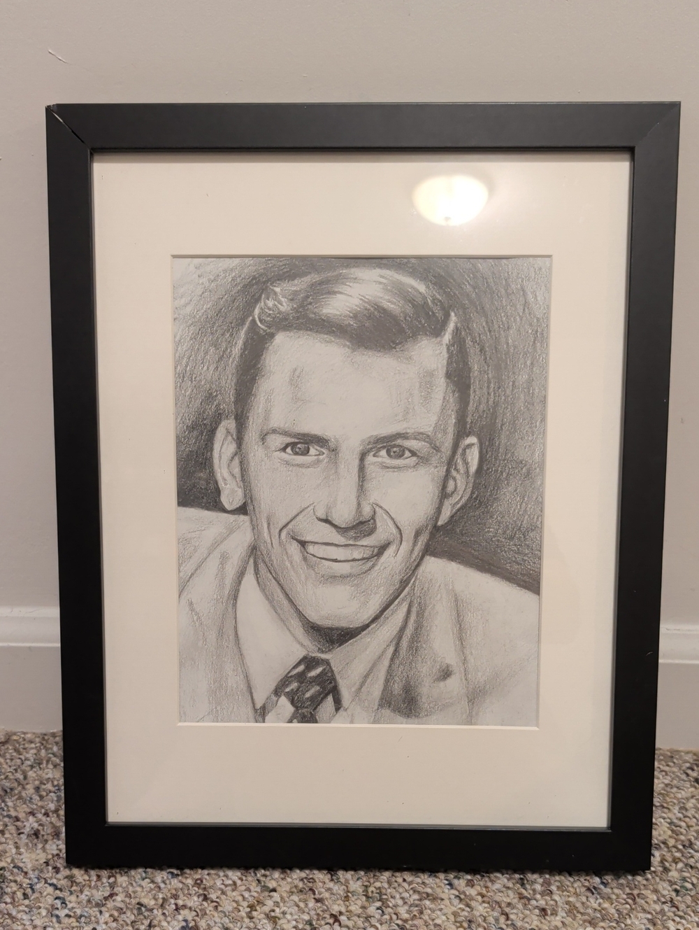 Frank Sinatra, Black Framed Pencil Portrait Wall Art